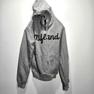 Mifland Sweatshirt Hoodie Gray Drawstring Small